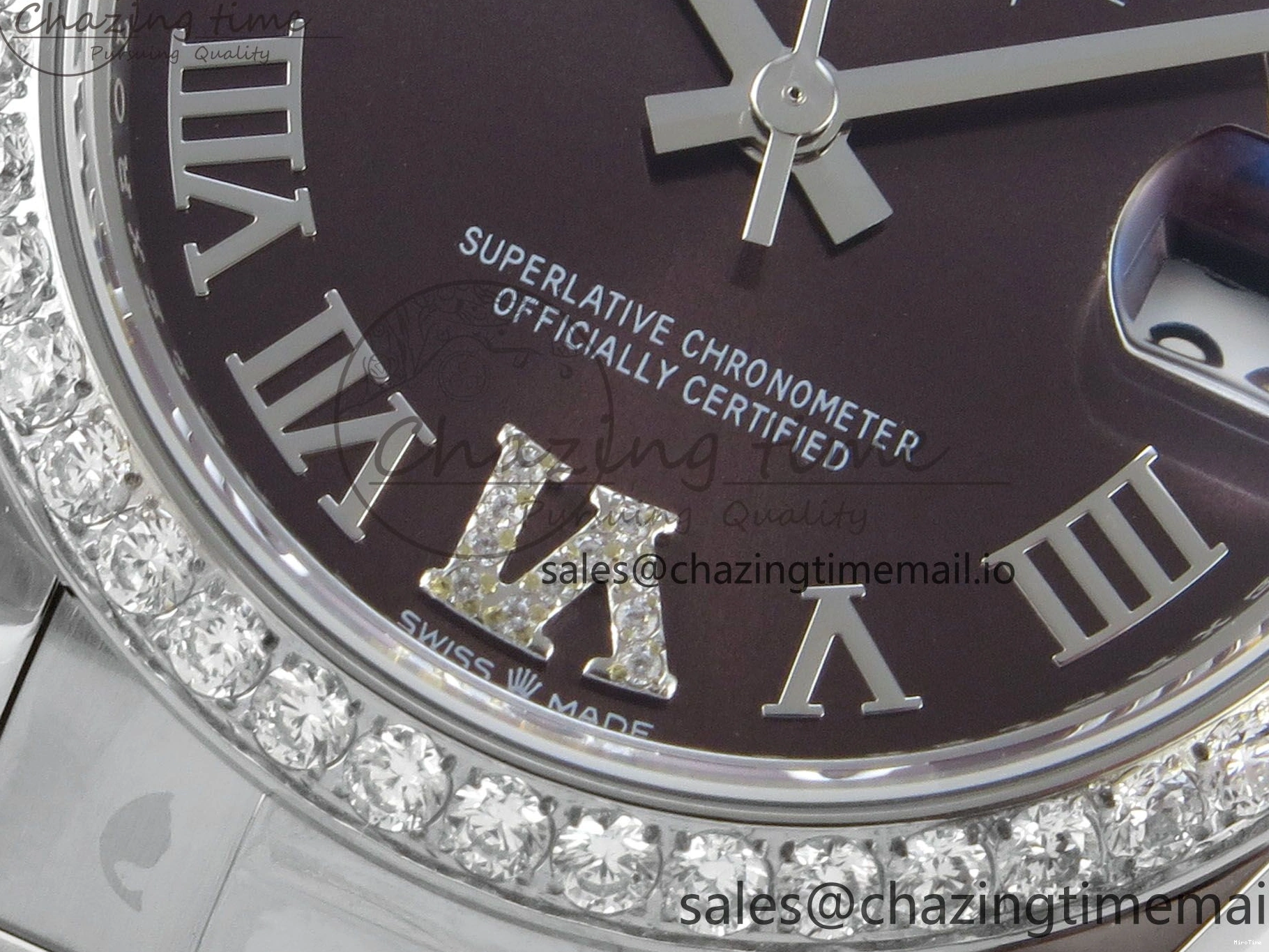 MiroTime 0118 SmoothTexture DateJust 31 278274 THBF 1:1 Best Edition 904L Steel Brown Roman Dial Diamonds Bezel on SS Oyster Bracelet HZ Cal. 26